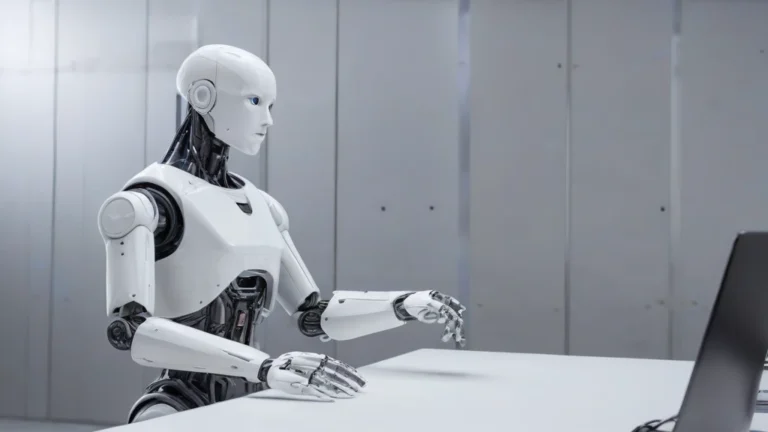 robot T10 dostarczający paczkę w wnętrzu hali handlowej