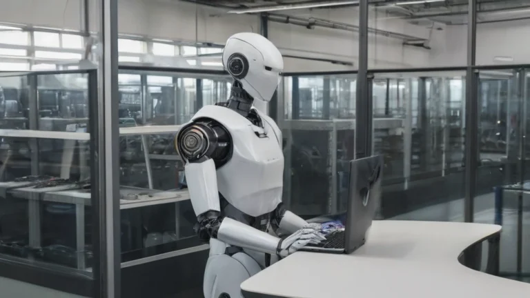 People and robots interacting on the factory floor.