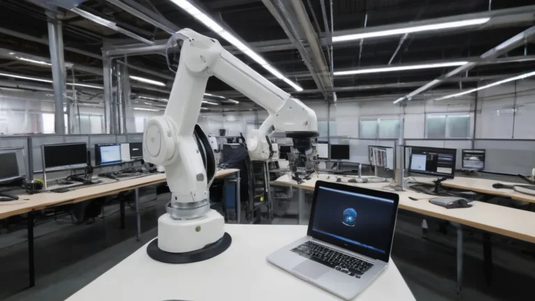 demonstracja montażu lampy przez robota humanoidowego